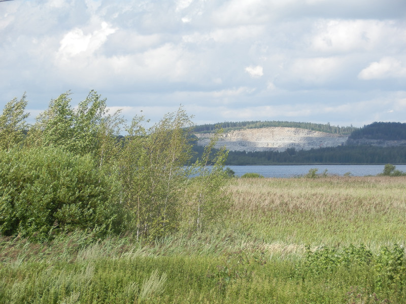 View of quarry, bicycle tour West coast of Iset lake