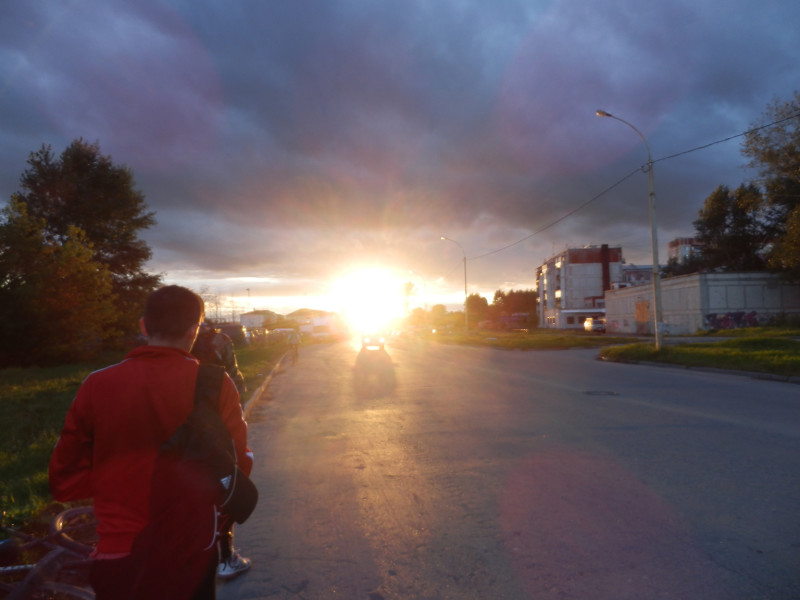 Yekaterinburg, evening, bicycle tour West coast of Iset lake