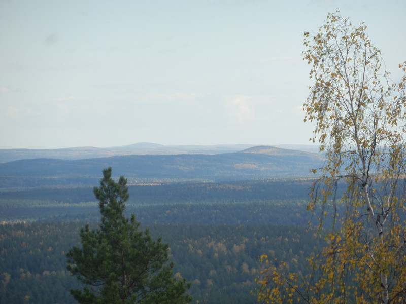 View from the Azov hill in the direction of Poldnevaya village, hills near it and Upper Ufaley