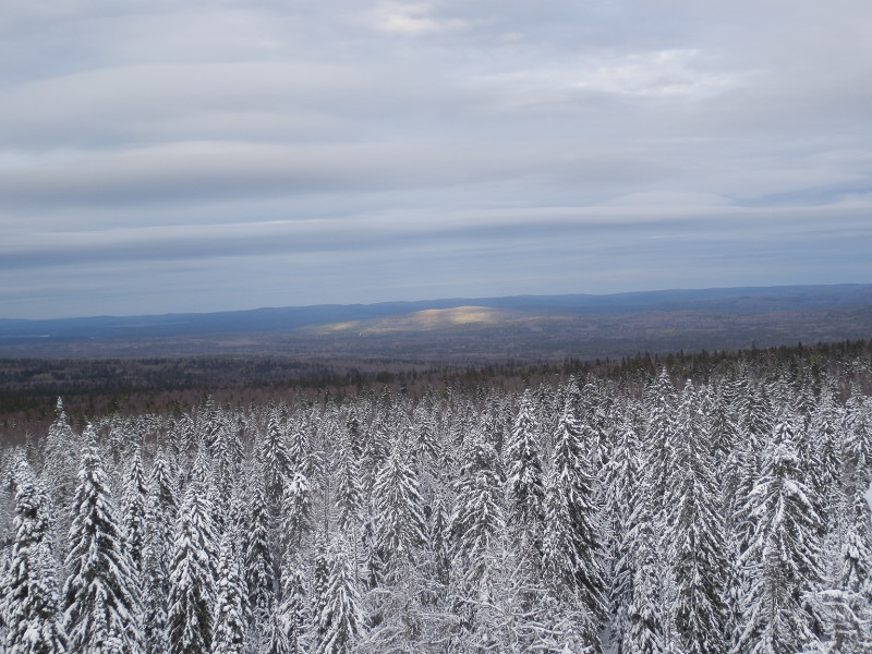 Sunlight on the distant hill