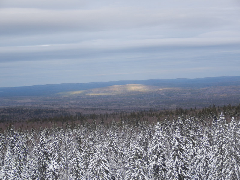 Sunlight on the distant hill