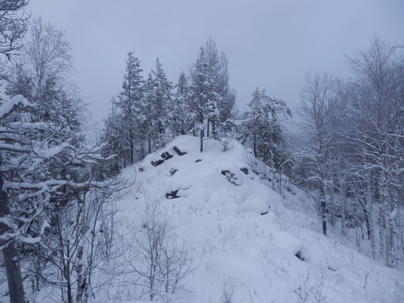 Highest rock on the peak of Berezovaya mountain