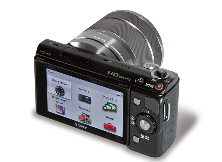 Photo camera Sony Alpha NEX-5N ( back view )