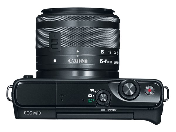 Камера Canon EOS M10 ( вид сверху ) с объективом Canon EF-M 15-45mm f3.5-6.3 STM IS