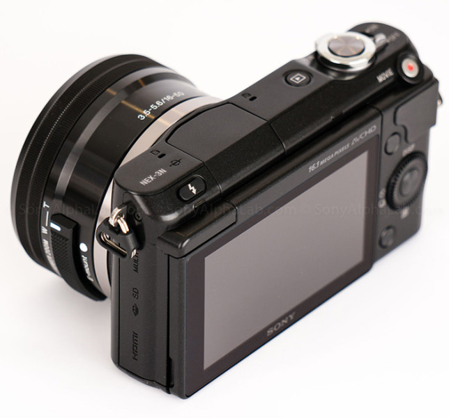 Photo camera Sony Alpha NEX-3N ( rear view )