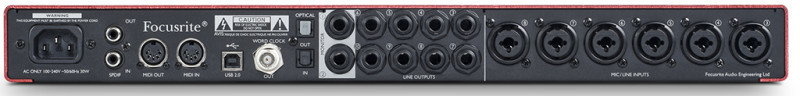 USB аудио интерфейс Focusrite Scarlett 18i20 ( задняя панель )