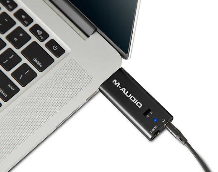 External sound card M-Audio Micro DAC, connected to notebook