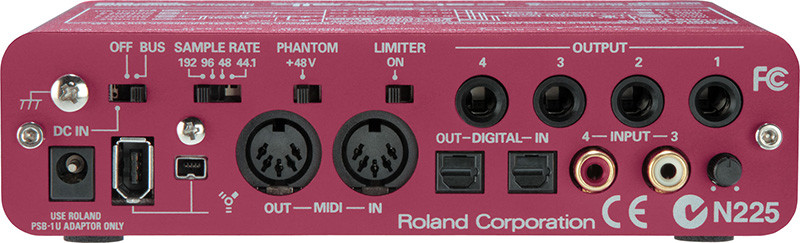 Firewire аудио интерфейс Roland FA-66 ( задняя панель )