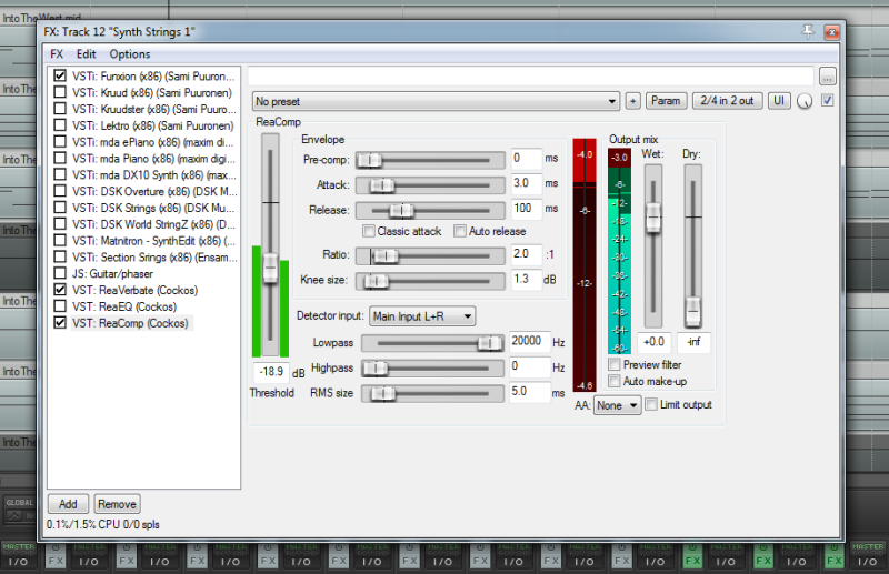 Compressor in DAW REAPER