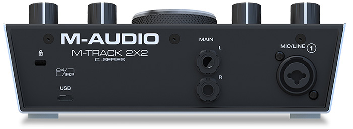 USB аудио интерфейс M-Audio M-Track 2x2 ( задняя панель )