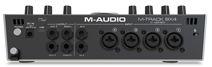 USB аудио интерфейс M-Audio M-Track 8x4  ( задняя панель )