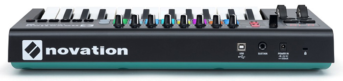 MIDI keyboard Novation Launchkey 25 ( back panel )