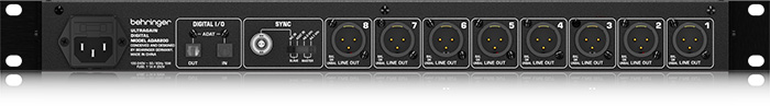 ADAT audio interface Behringer Ultragain Digital ADA8200 ( back panel )