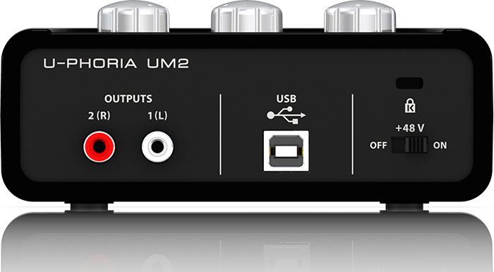 USB аудио интерфейс Behringer U-PHORIA UM2 ( задняя панель )