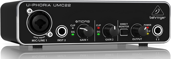 USB audio interface Behringer U-PHORIA UMC22