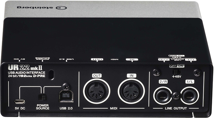 USB аудио интерфейс Steinberg UR22mkII ( задняя панель )