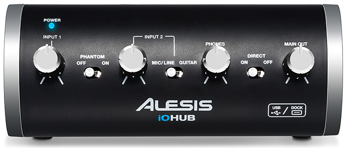 USB аудио интерфейс Alesis iO Hub ( фронтальная панель )